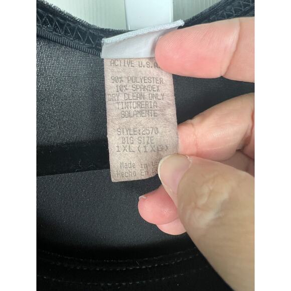 VTG 90s Active Black Maxi Velour Velvet Short sleeve Side Slit Dress - Picture 3 of 8